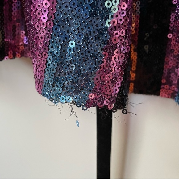 SOLD Zara Sequin Stripe Midi Wrap Dress, Sz Small - Picture 16 of 16